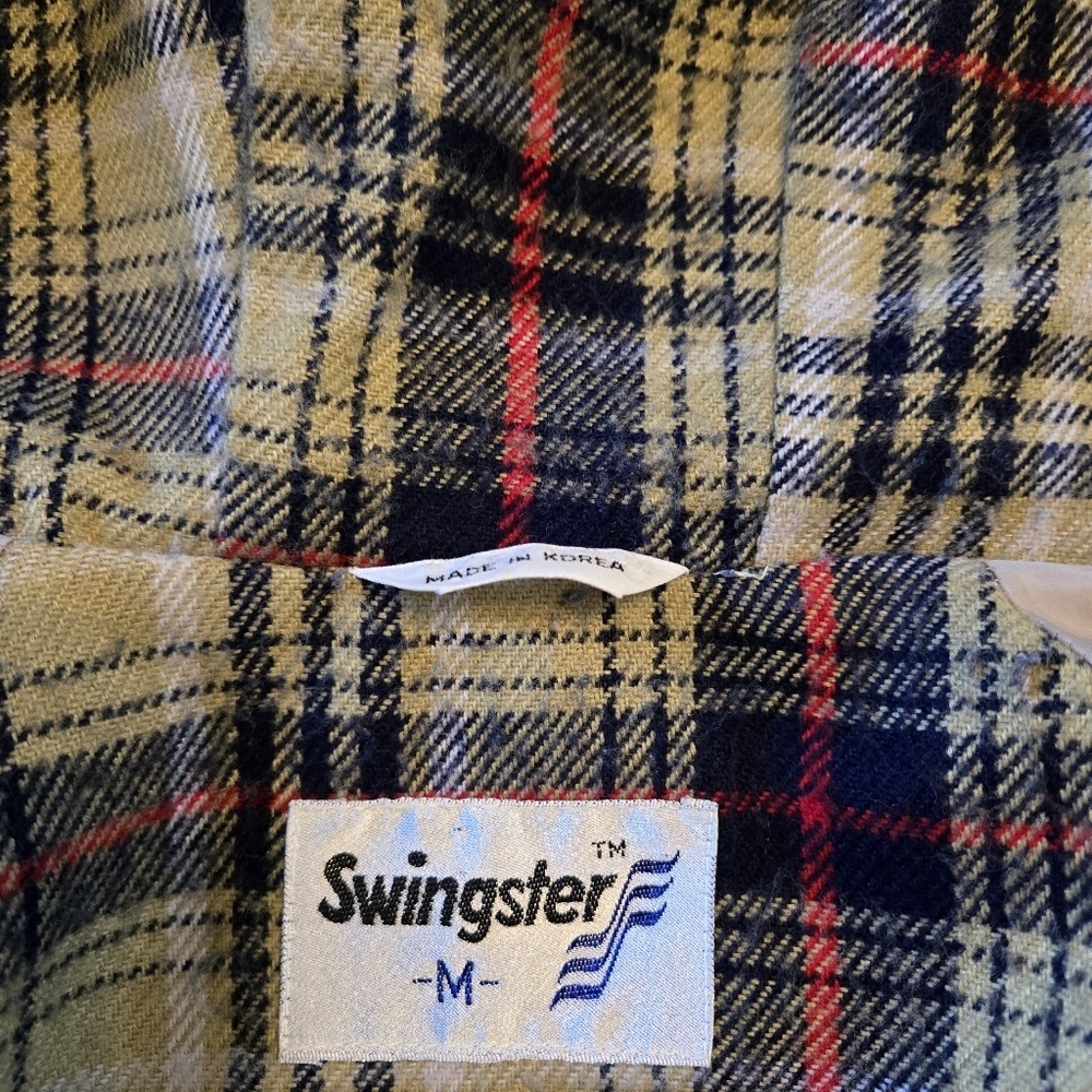 Vintage Swingster Mens Kahki Jacket Sz M Flannel Lined Two Way Zipper Utility - Picture 4 of 16